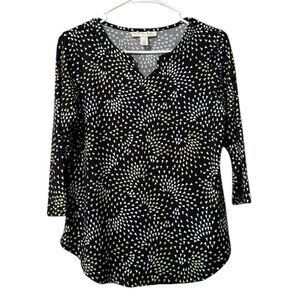 Emaline Petitie Women Size PS Blouse Stretch V Neck 3/4 Sleeve Office Teacher
